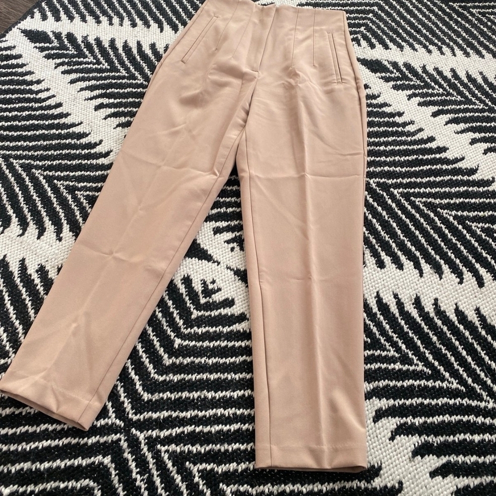 Zara Blush High-Rise Trousers